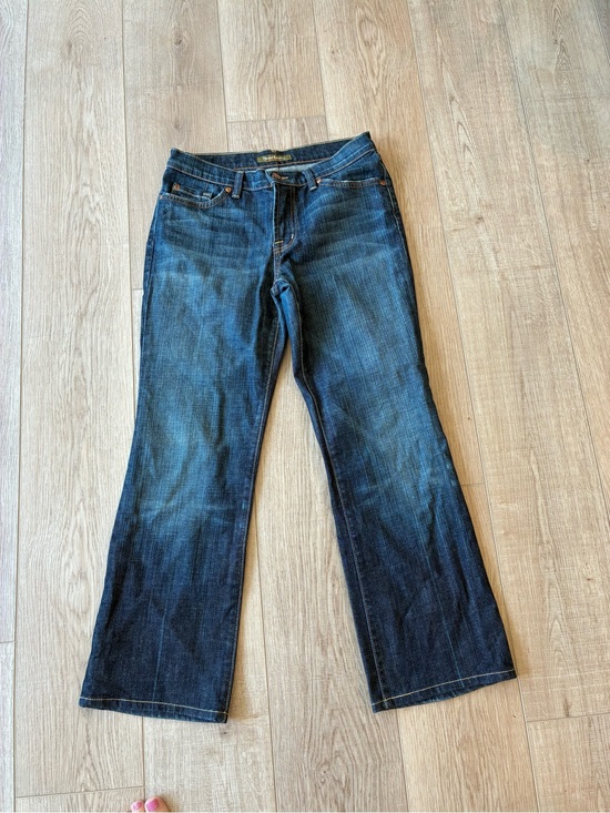 David Kahn Denim - David Kahn Women's Dark Blue Bootcut Jeans medium rise 6p EUC embroidered pocket
